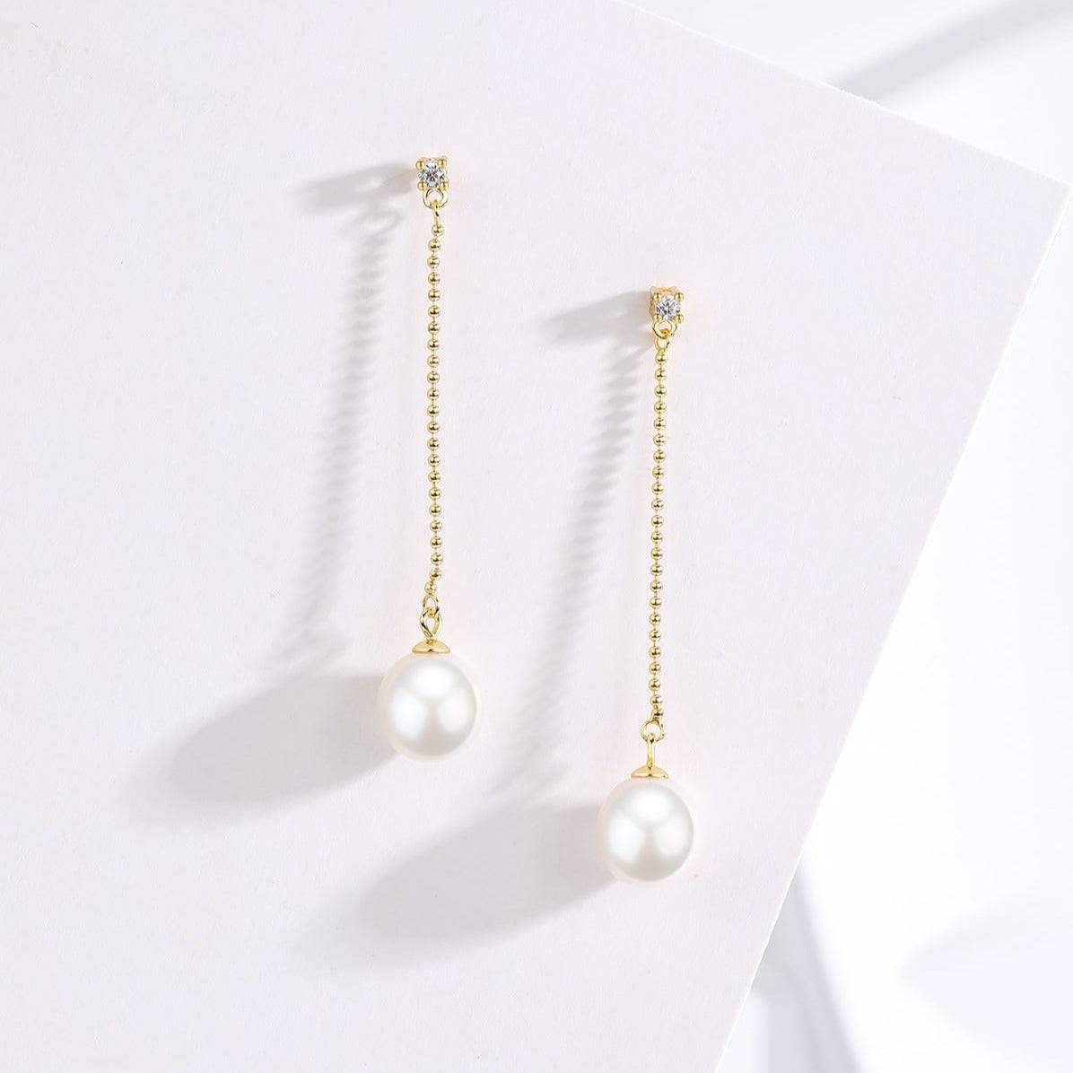 Long Natural Freshwater Pearl Earrings