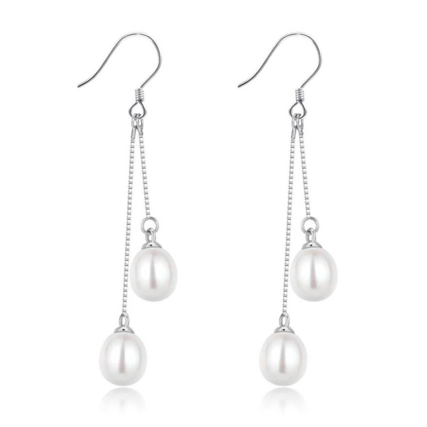 Freshwater Pearl Dangle Cluster Earrings Set