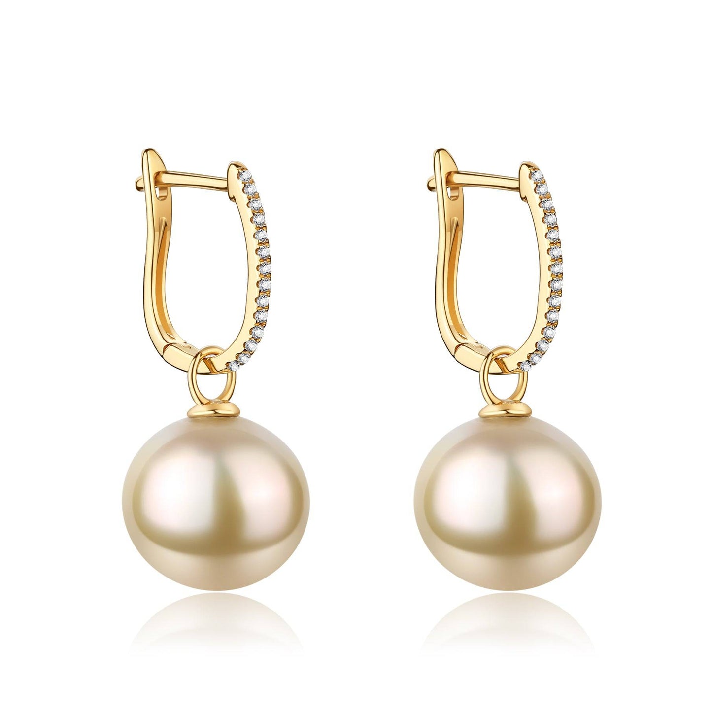 18K Gold Earrings with Golden South Sea Pearls