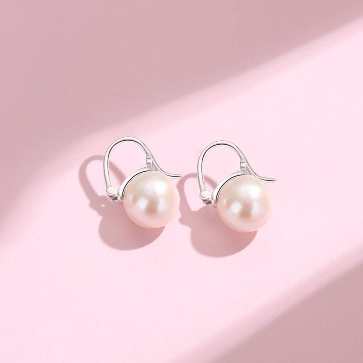 Modern Bucket-Shaped Freshwater Pearl Earrings