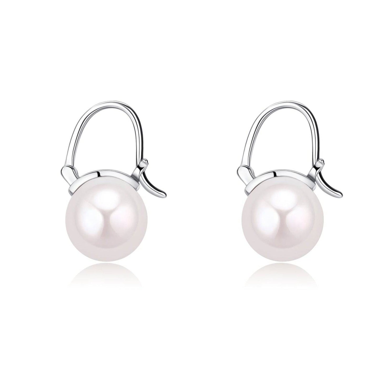 Modern Bucket-Shaped Freshwater Pearl Earrings