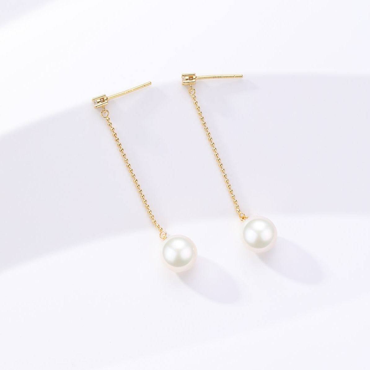 Long Natural Freshwater Pearl Earrings