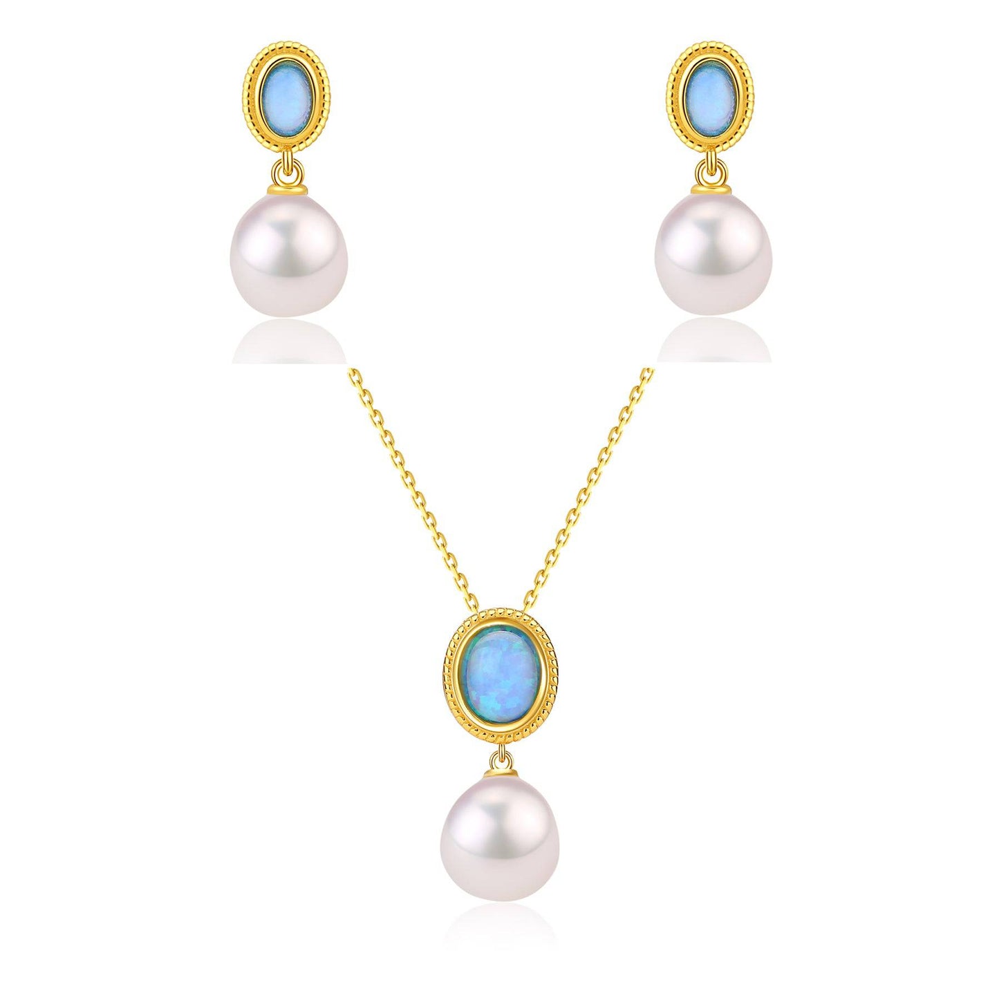 Opal Freshwater Baroque Pearls in Gold Vermeil