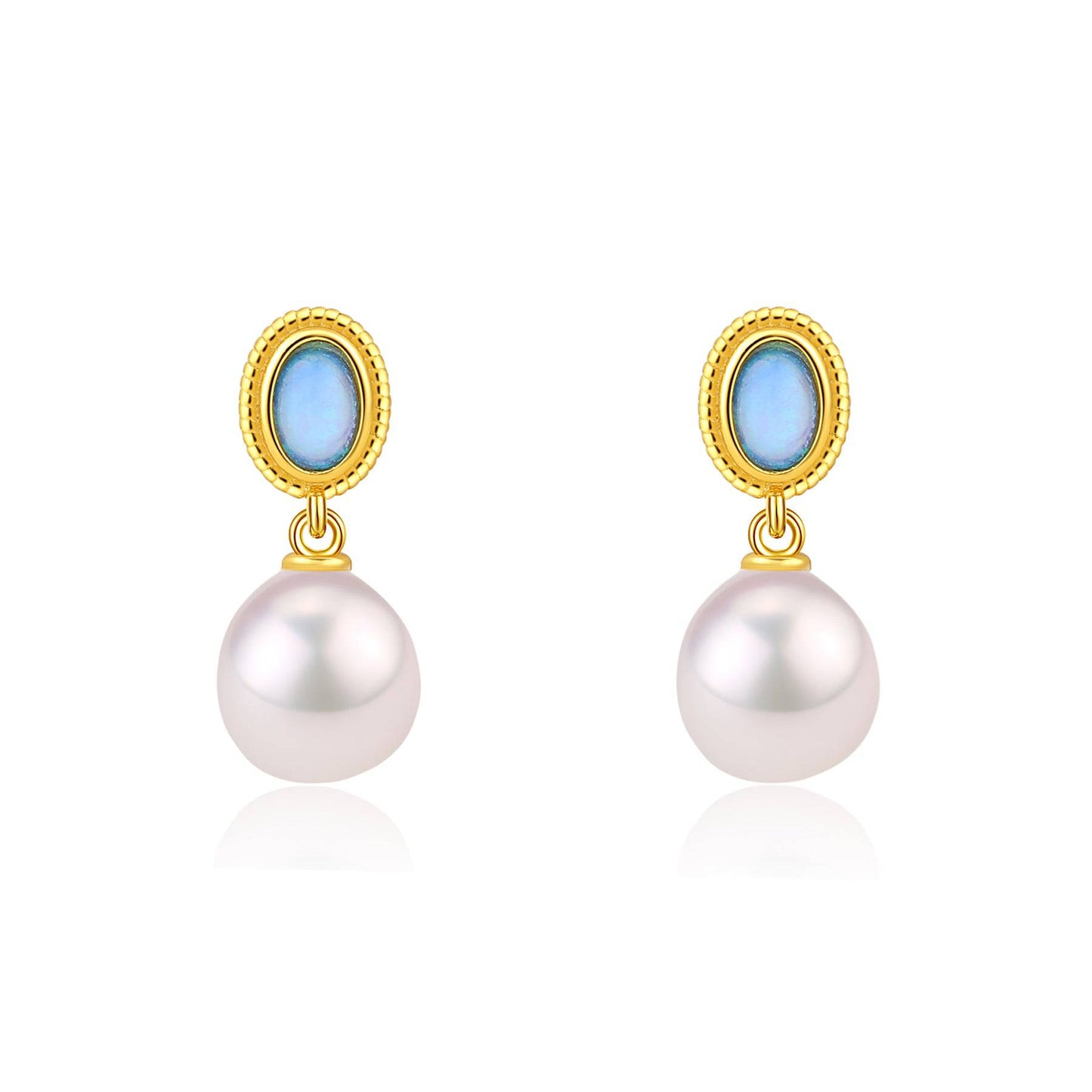 Opal Freshwater Baroque Pearls in Gold Vermeil