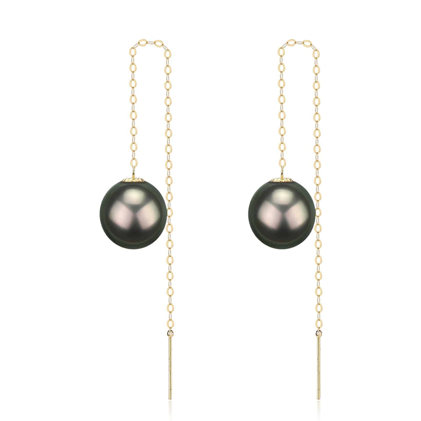 Tahitian Pearl Drop Earrings Threader Design