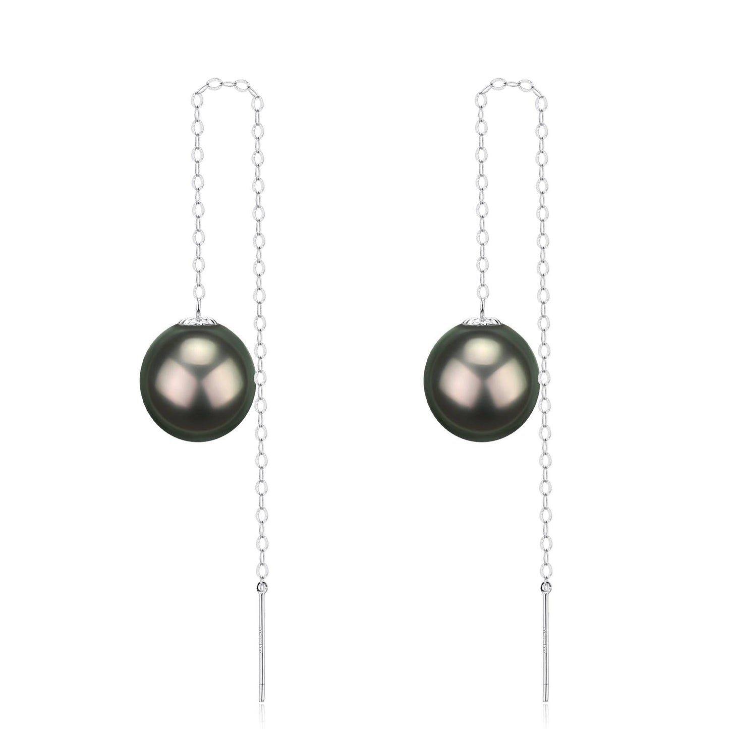 Tahitian Pearl Drop Earrings Threader Design