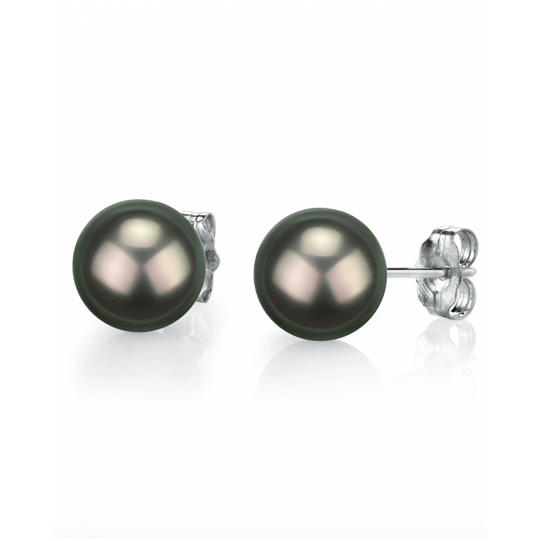 Tahitian Pearl Stud Earrings in Elegant Design