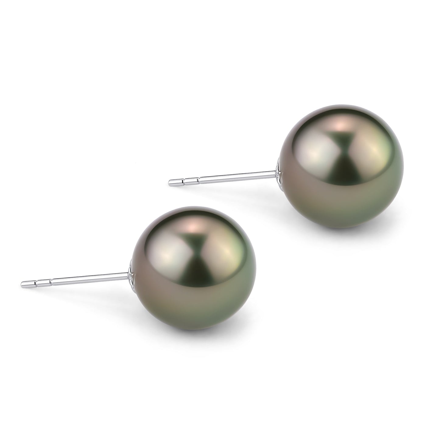 Tahitian Pearl Stud Earrings in Elegant Design