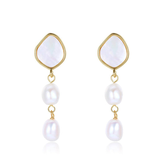 Teardrop Baroque Pearl Shell Earrings Design