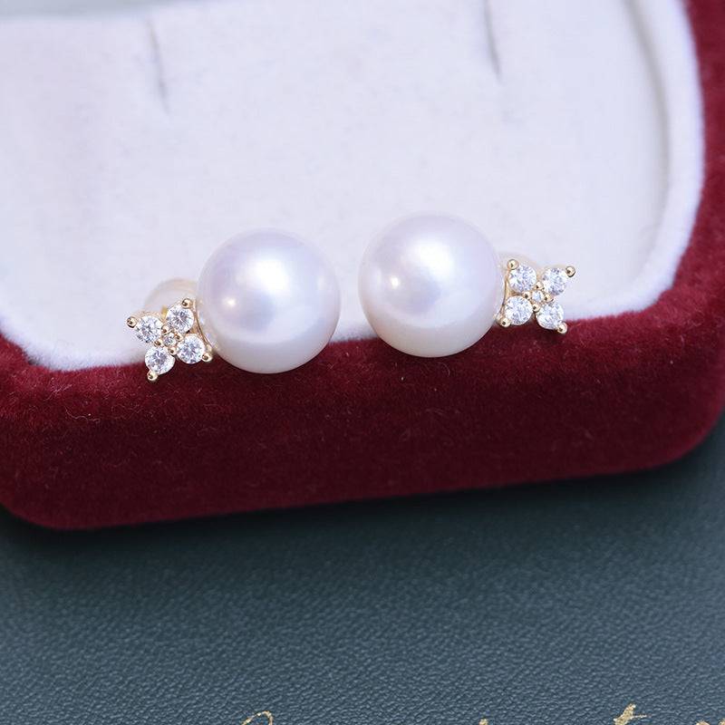 Freshwater Pearl Shiny Earrings in 10-11mm Size