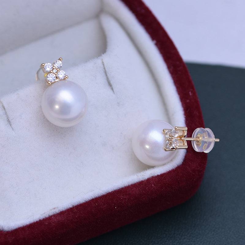 Freshwater Pearl Shiny Earrings in 10-11mm Size