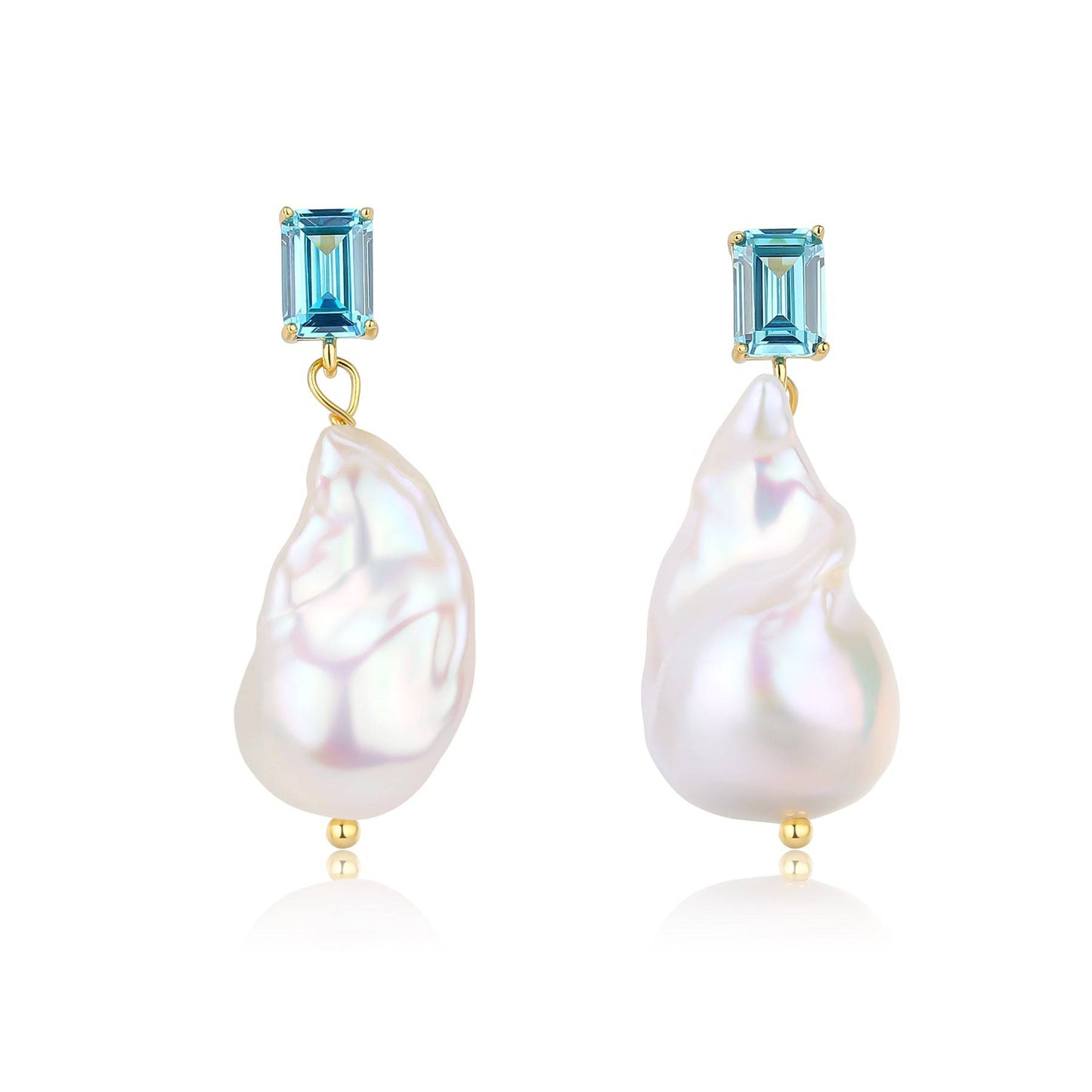 Baroque Pearl Earrings with Cubic Zirconia Accents