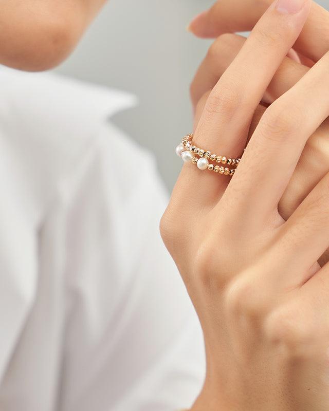 Stylish Elastic Pearl Ring for Everyday Wear