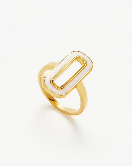 Ovate Enamel Ring in Unique Design