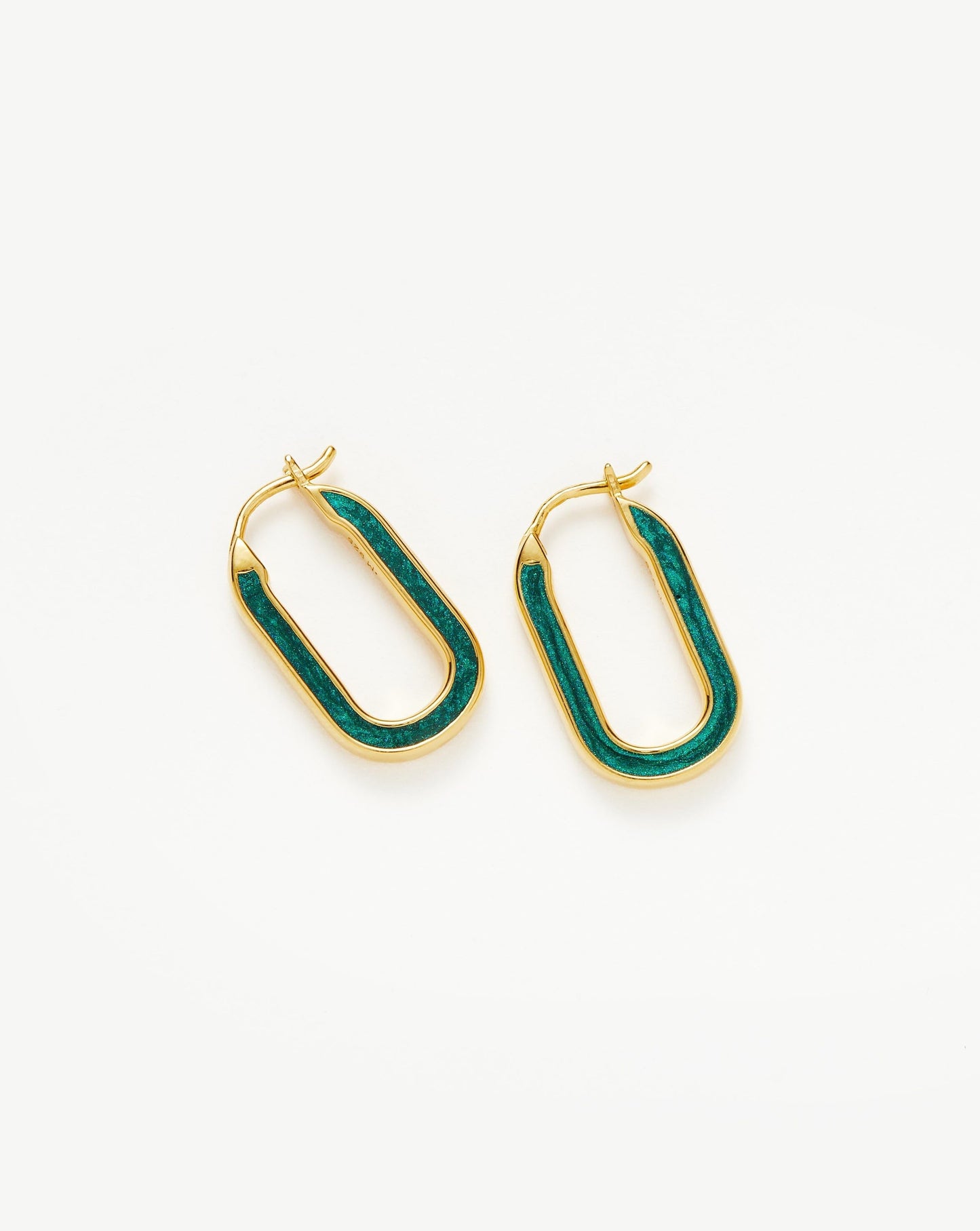 Small Ovate Enamel Hoop Earrings