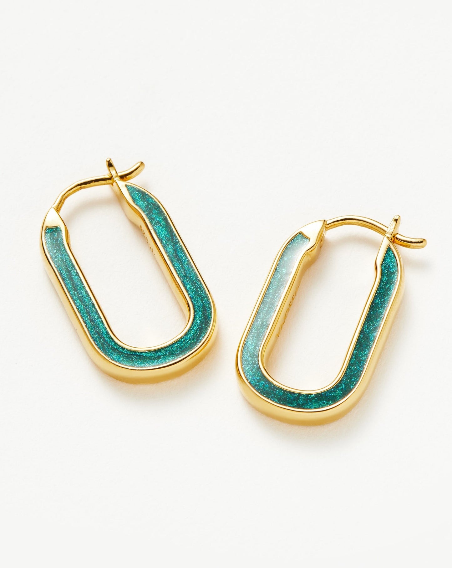 Small Ovate Enamel Hoop Earrings