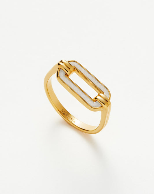 Ovate Enamel Stacking Ring in Haze Design