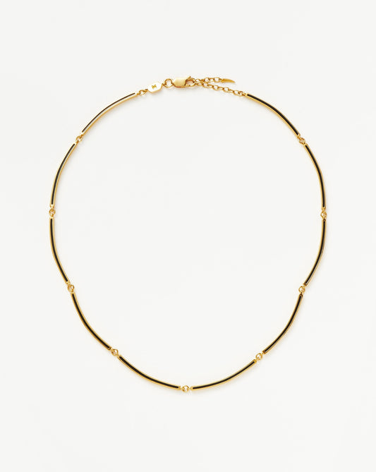 Reversible Enamel Byline Link Choker in Gold Plated