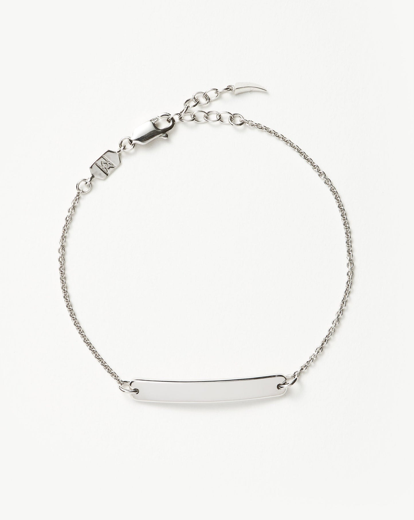 Silver Plated Engravable Bar Chain Bracelet