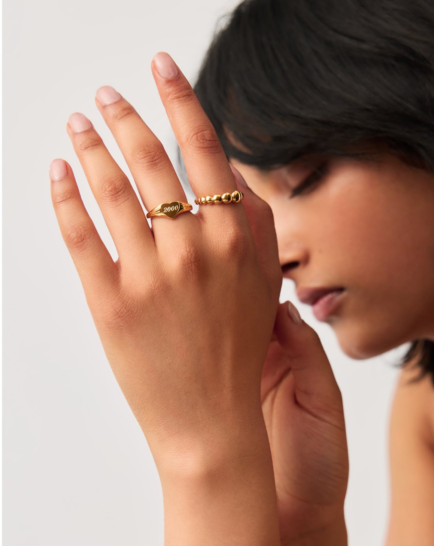 Engravable Heart Signet Ring in 18k Gold Vermeil