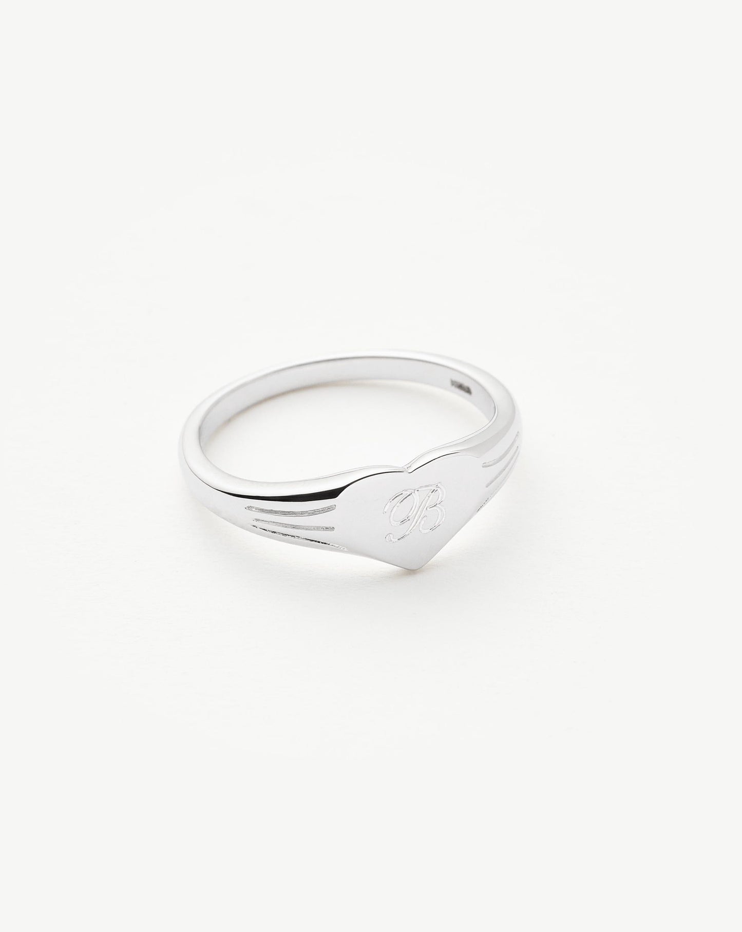 Sterling Silver Engravable Heart Signet Ring