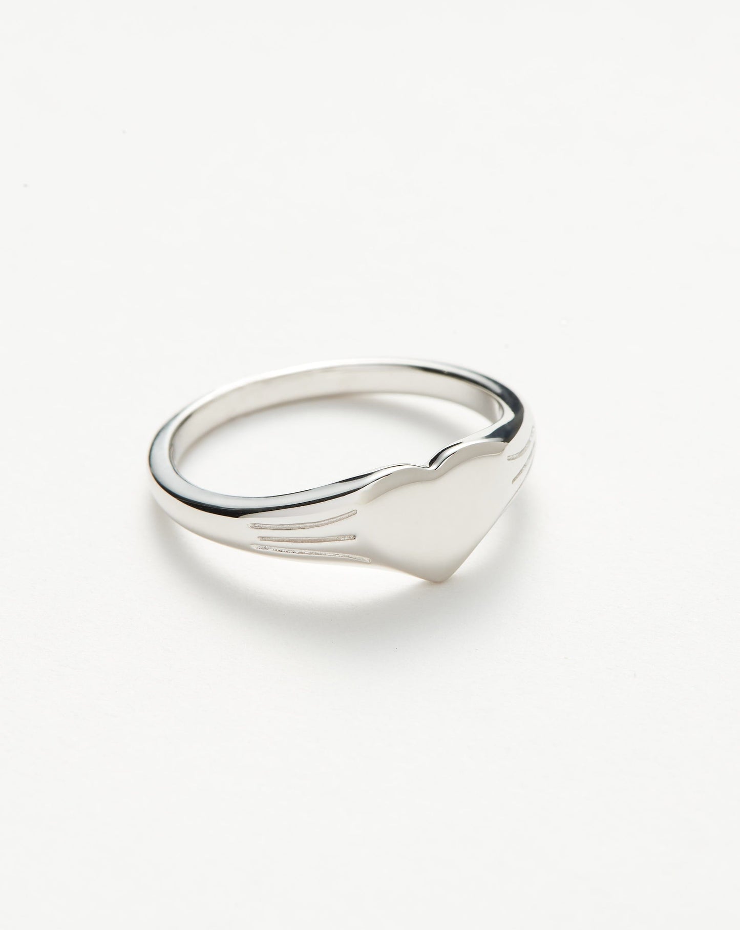 Sterling Silver Engravable Heart Signet Ring