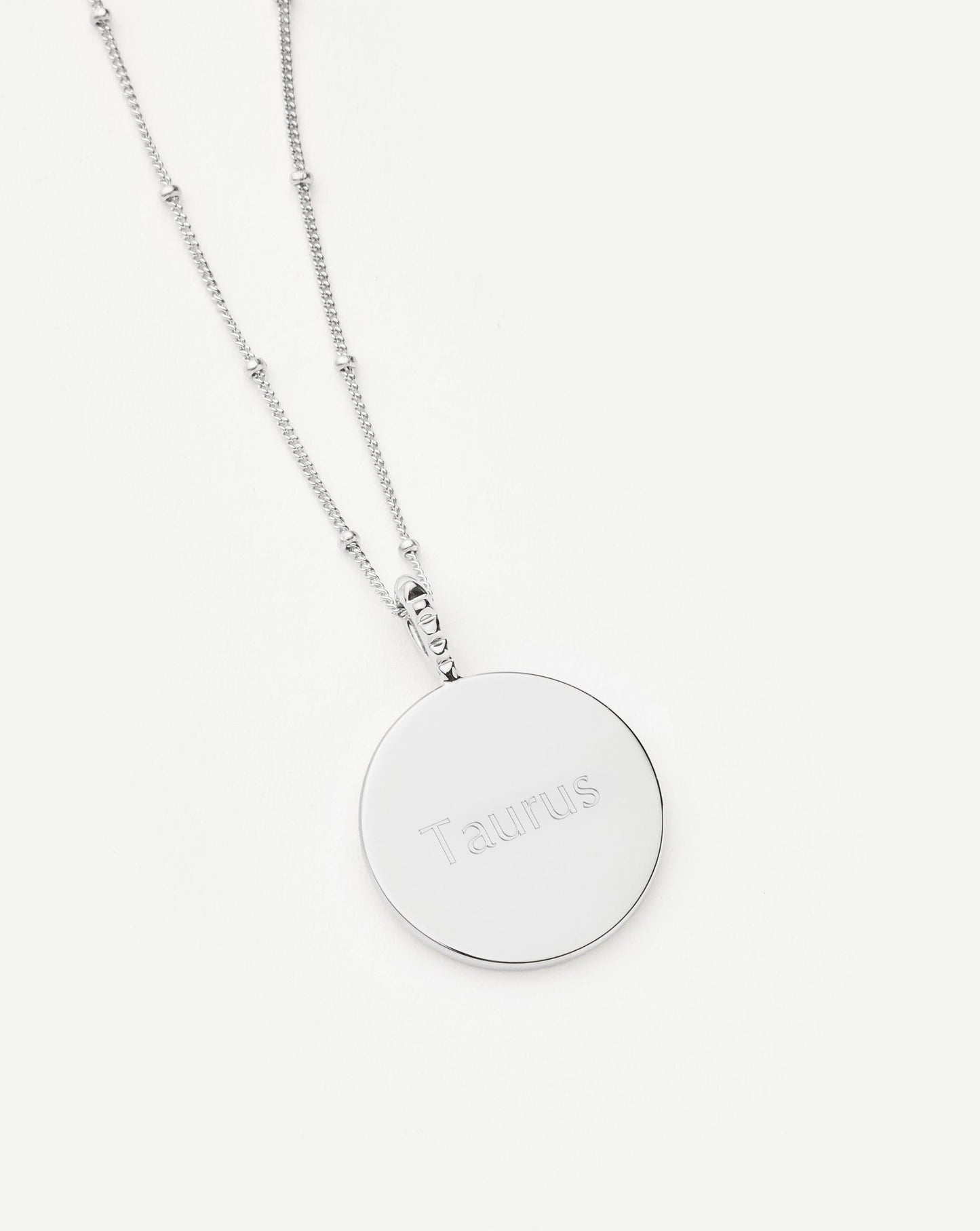 Personalized Large Round Disc Necklace in Silver