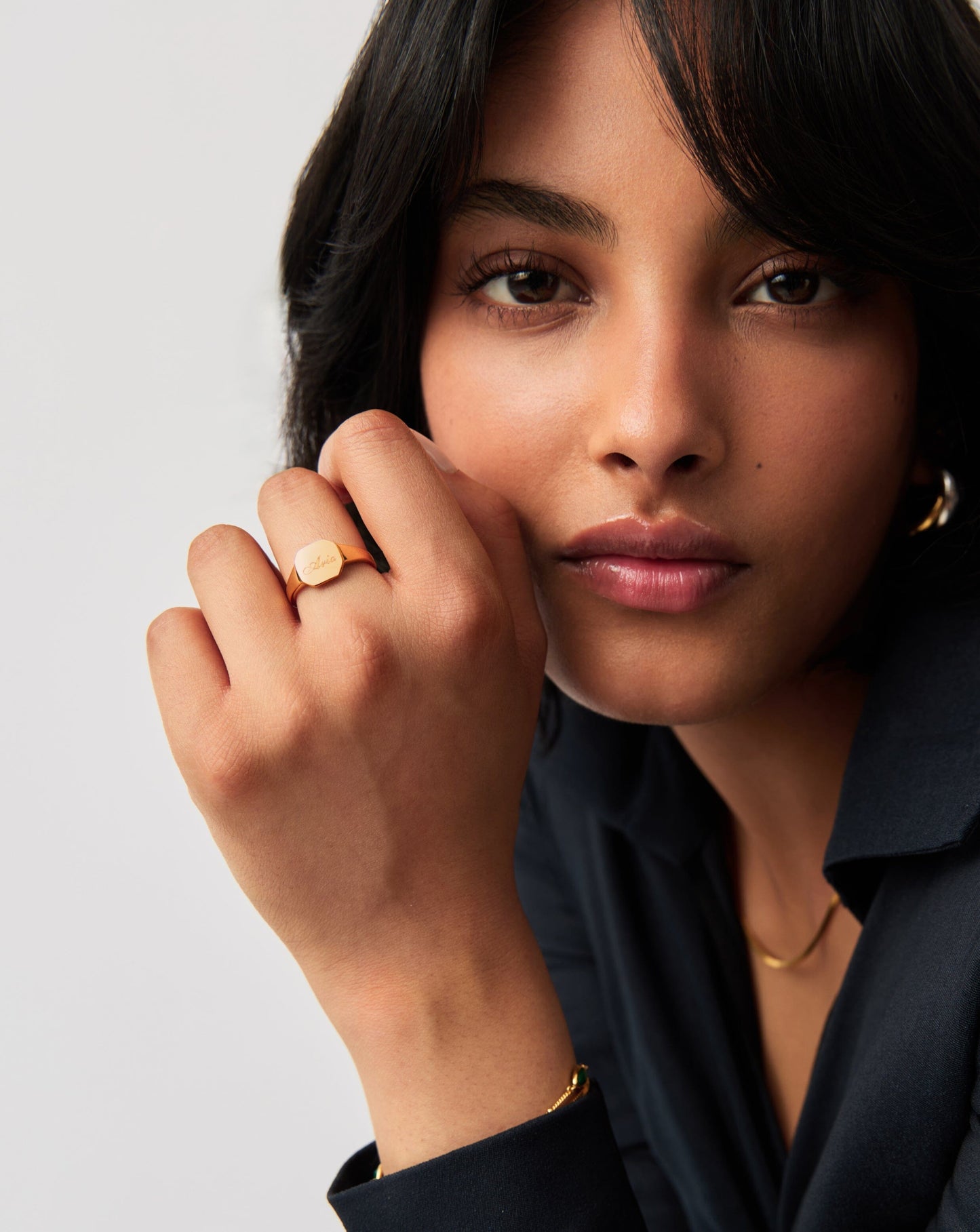 Engravable Signet Ring in 18k Gold Vermeil