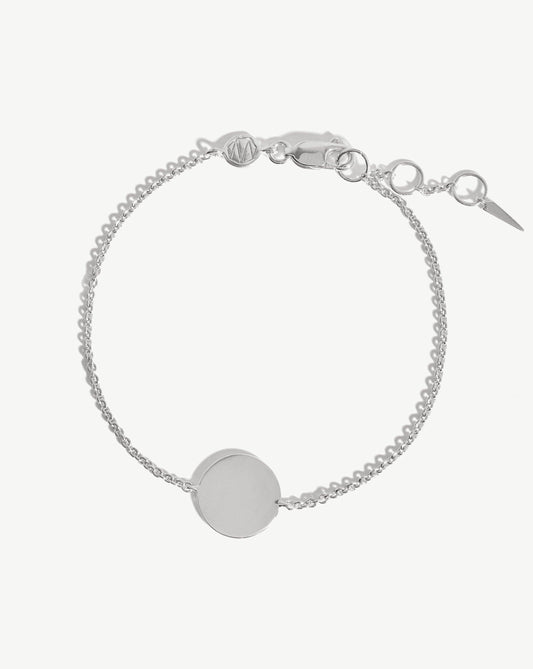 Personalized Round Engravable Bracelet in Silver