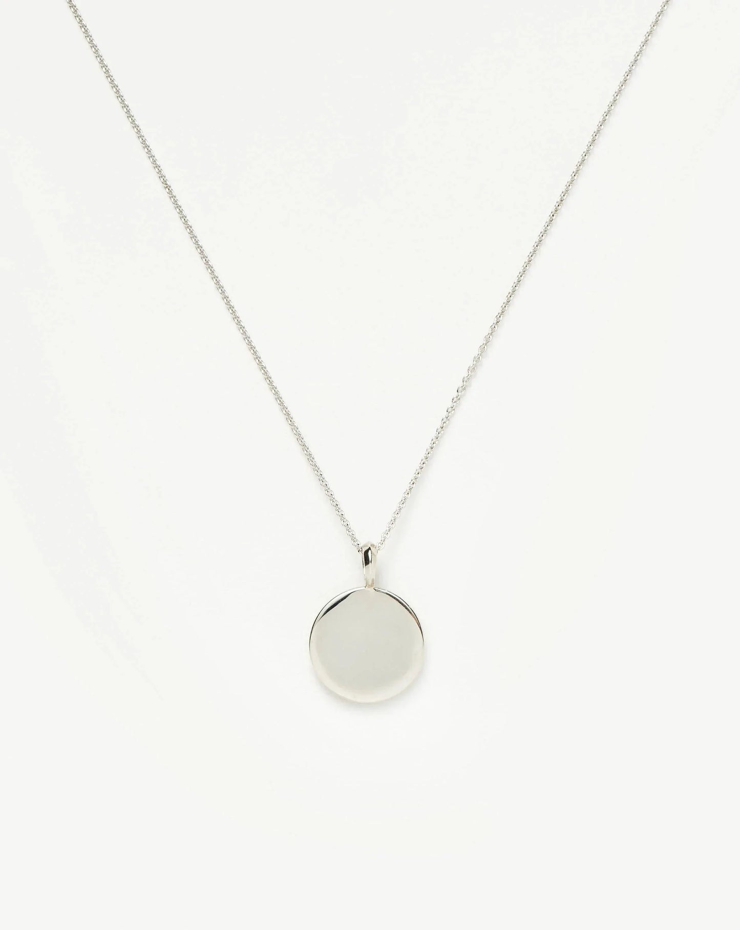 Sterling Silver Engravable Round Necklace