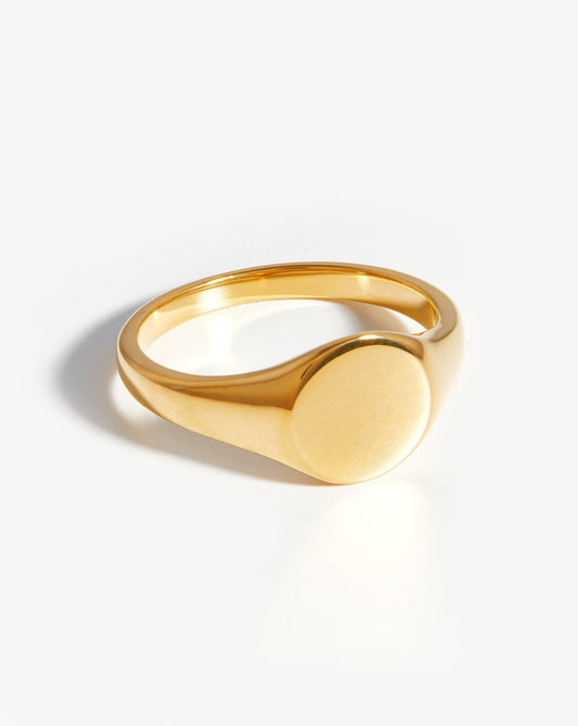 Personalized Round Signet Ring in 18k Gold Vermeil