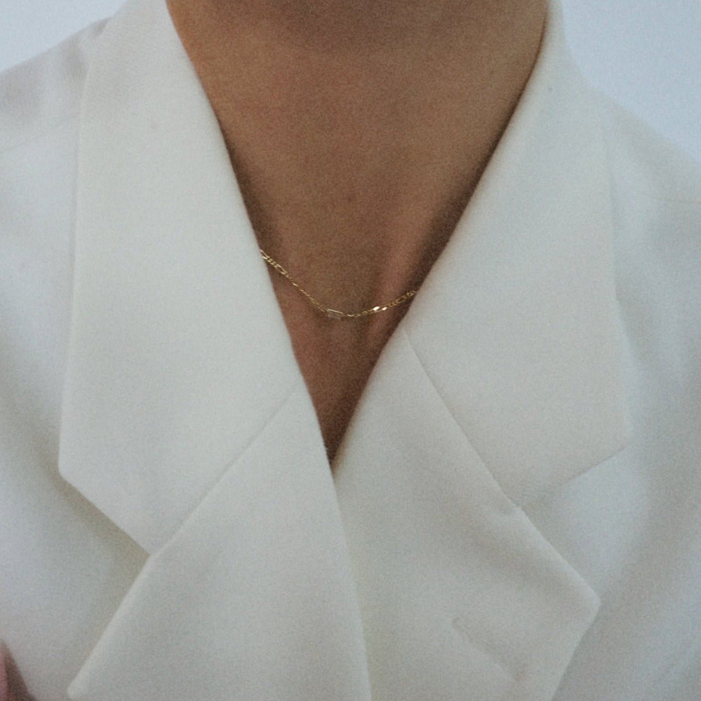 14k Baguette Choker Necklace in Gold