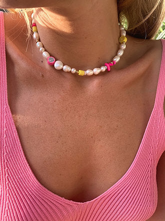 Colorful Pearl Fruit Salad Necklace Design