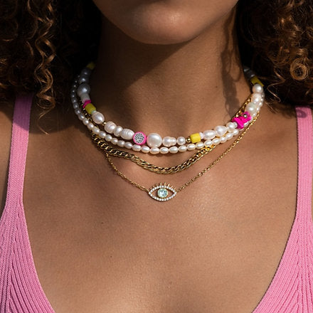 Colorful Pearl Fruit Salad Necklace Design