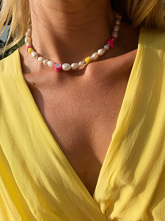 Colorful Pearl Fruit Salad Necklace Design