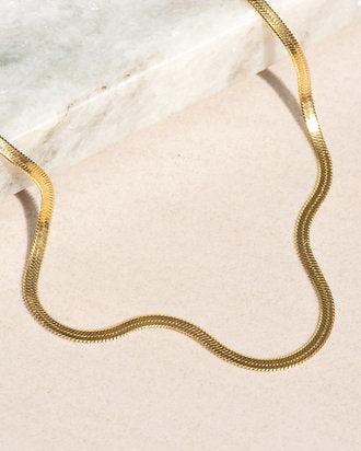 Sleek Snake Chain Necklace in Silver