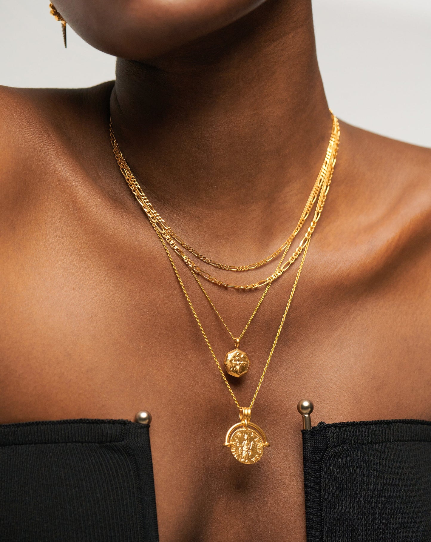 Elegant Double Chain Necklace in 18k Gold Vermeil