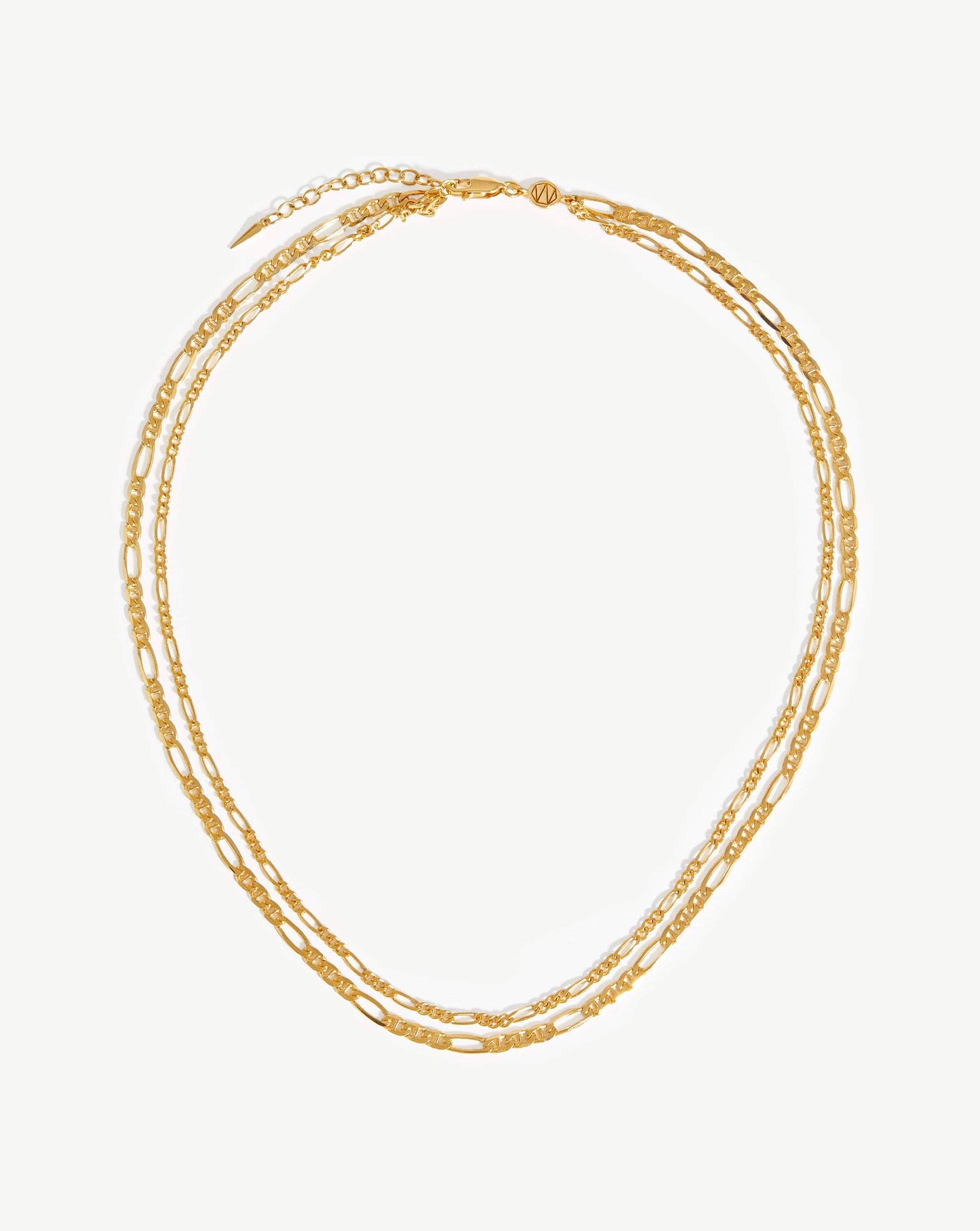 Elegant Double Chain Necklace in 18k Gold Vermeil