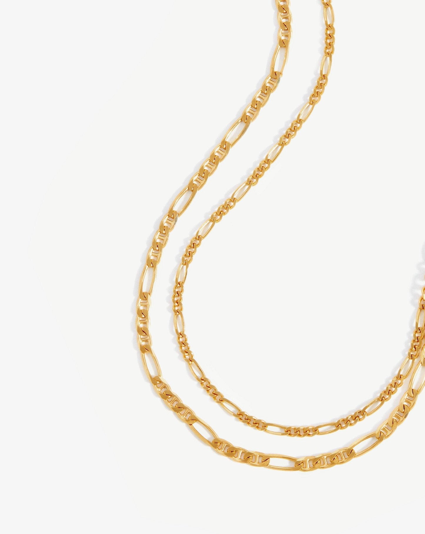 Elegant Double Chain Necklace in 18k Gold Vermeil