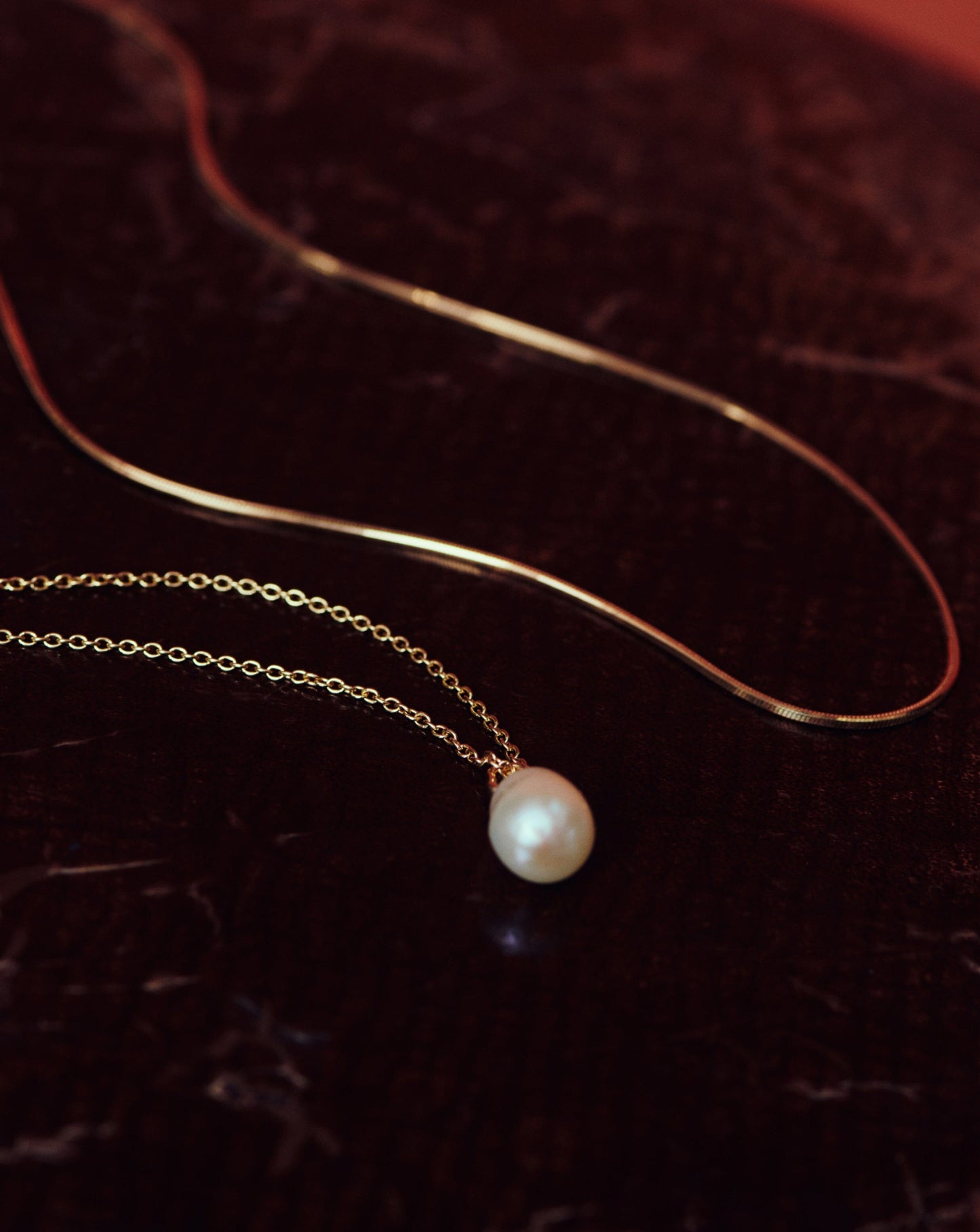 Organic Baroque Pearl Pendant Necklace in Fine Style