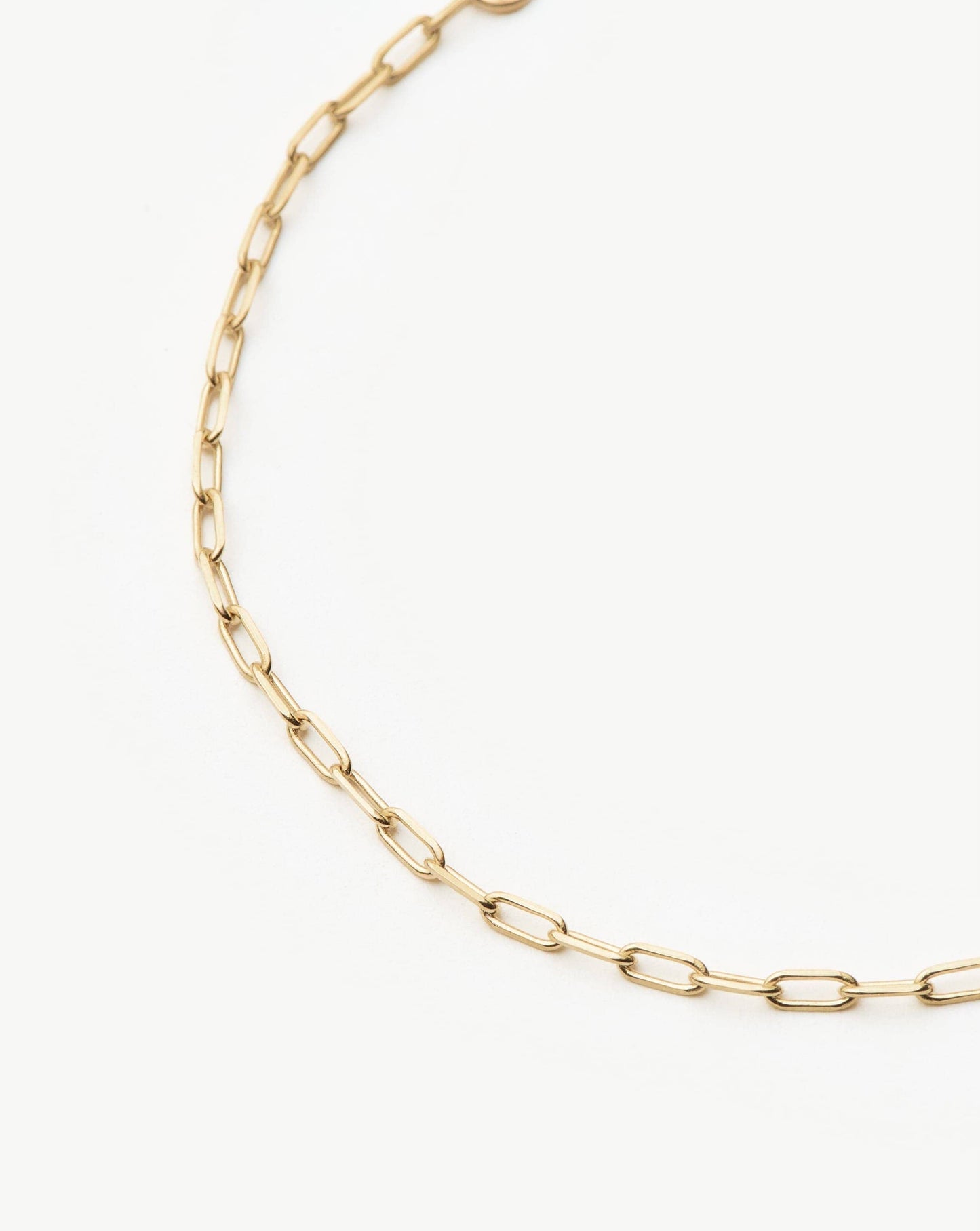 Classic 14k Solid Gold Paperclip Chain Bracelet