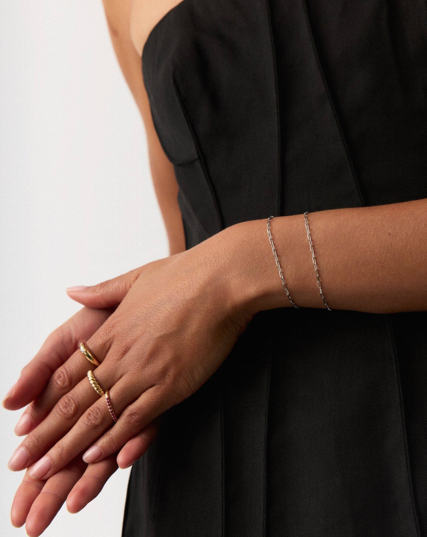 Classic Paperclip Chain Bracelet in Solid White Gold