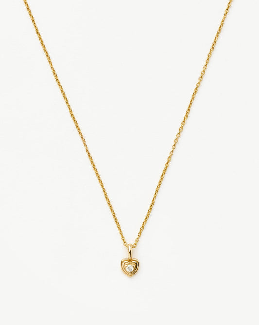 Diamond Heart Mini Pendant Necklace in 14k Gold