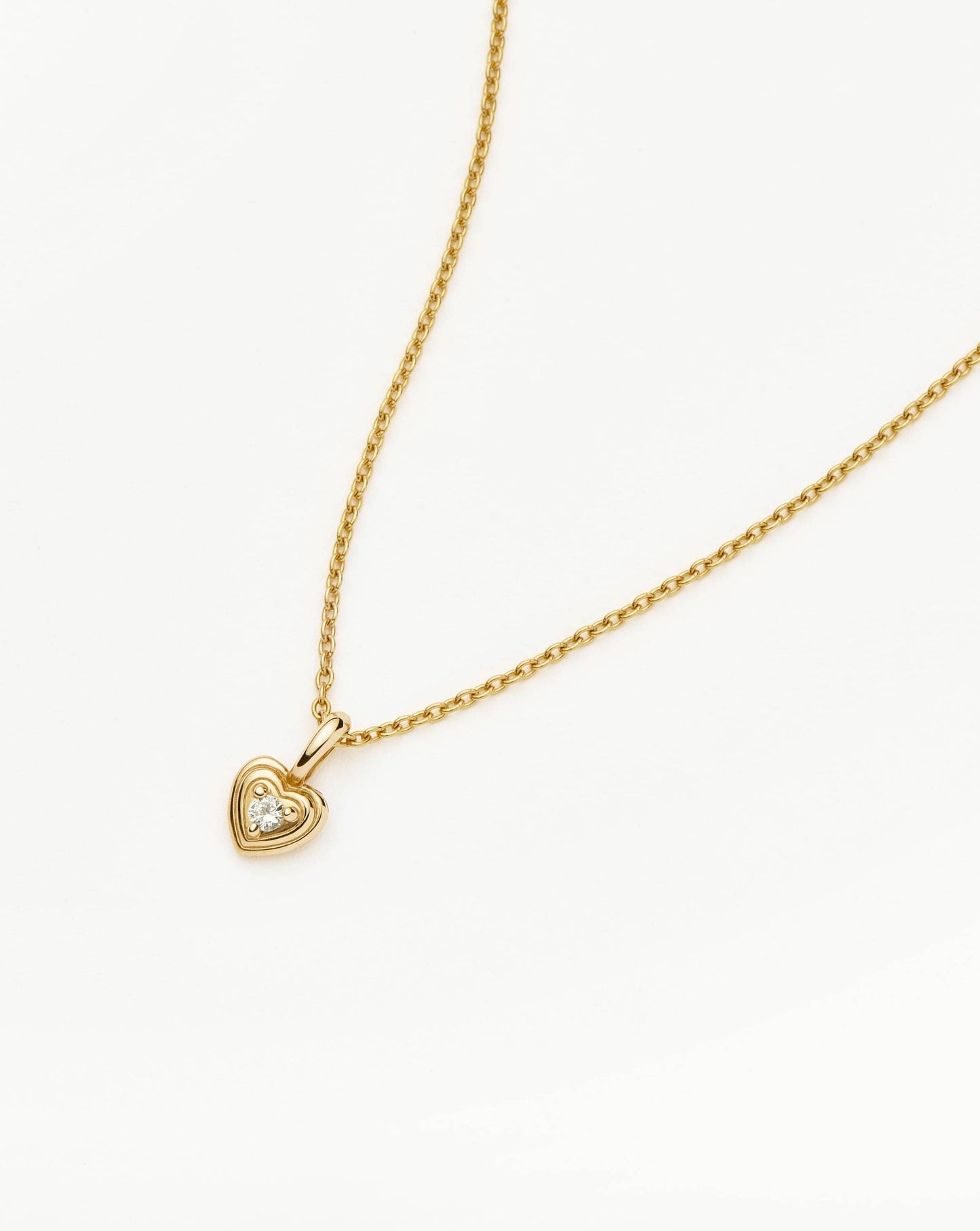 Diamond Heart Mini Pendant Necklace in 14k Gold