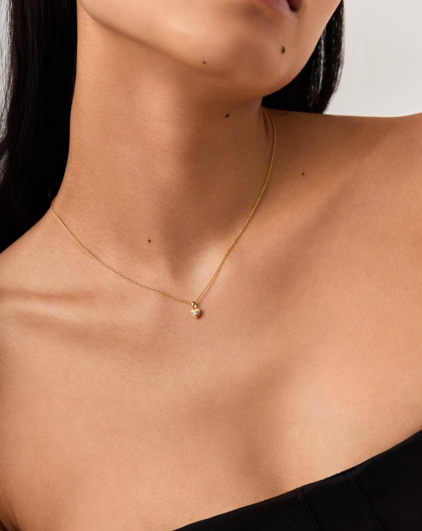 Diamond Heart Mini Pendant Necklace in 14k Gold