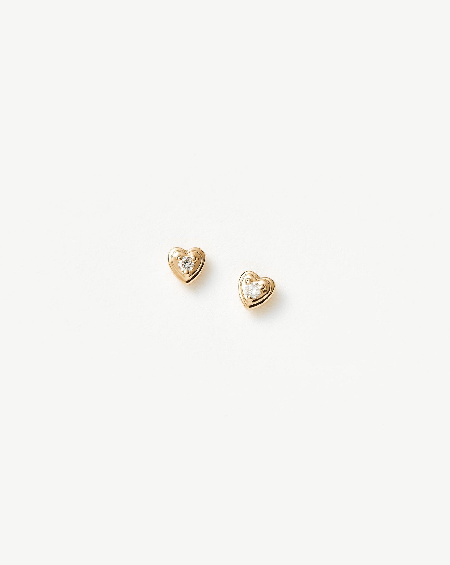 Diamond Heart Stud Earrings in Fine Design