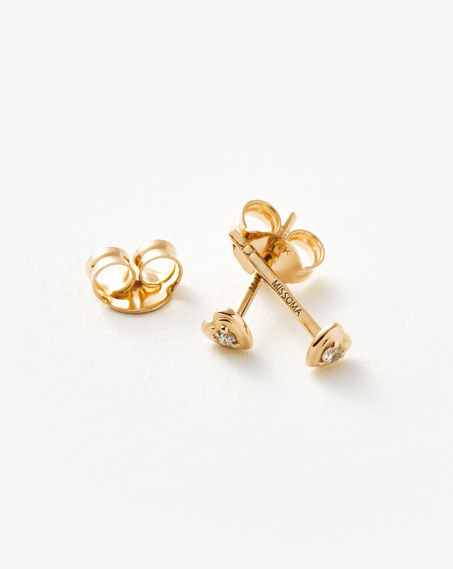 Diamond Heart Stud Earrings in Fine Design