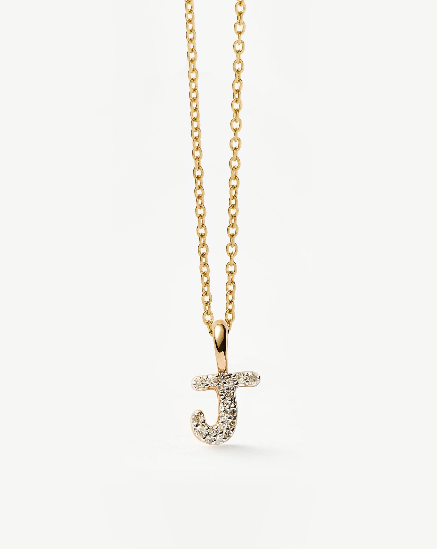 Mini Initial Pendant Necklace in Gold and Diamond