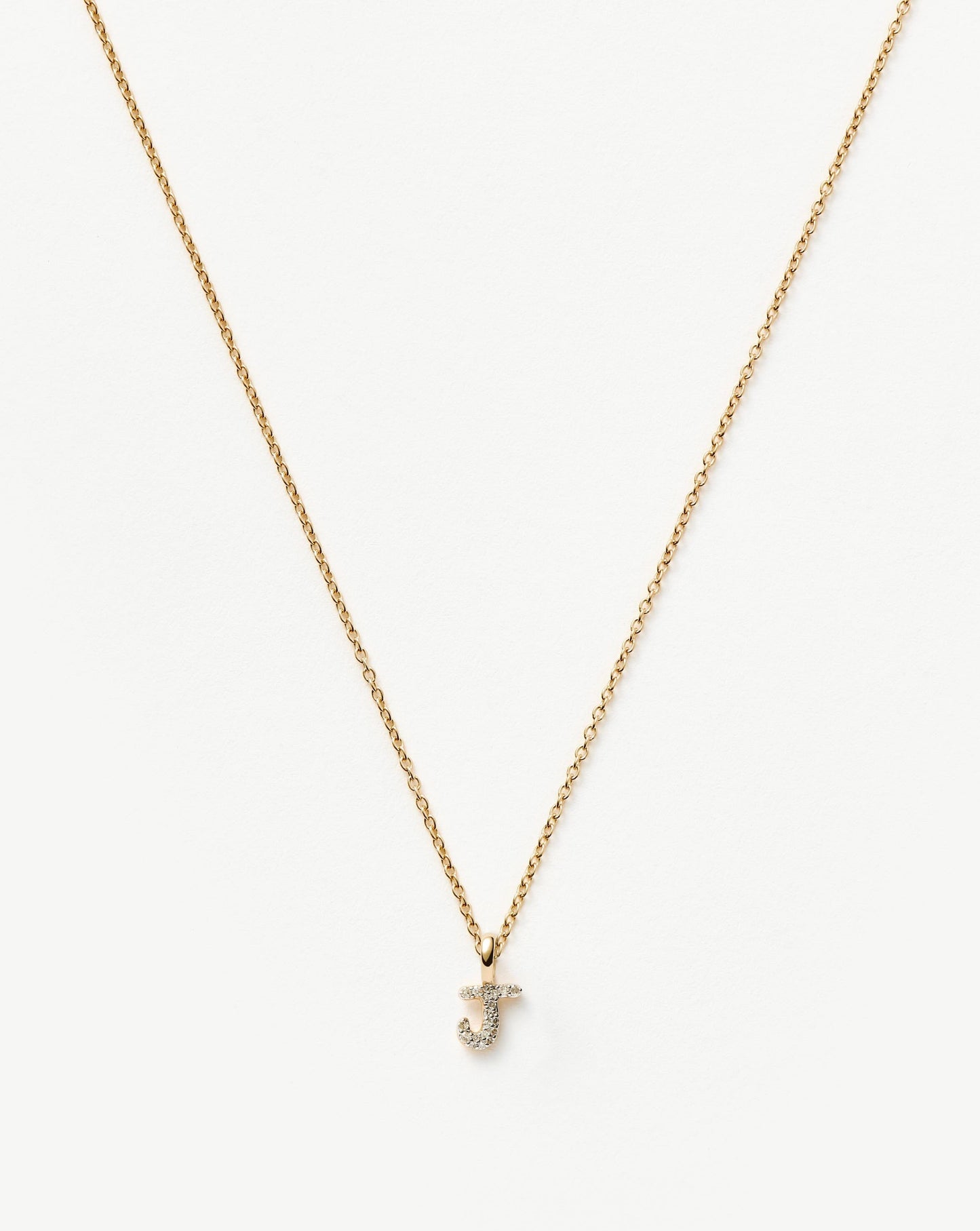 Mini Initial Pendant Necklace in Gold and Diamond