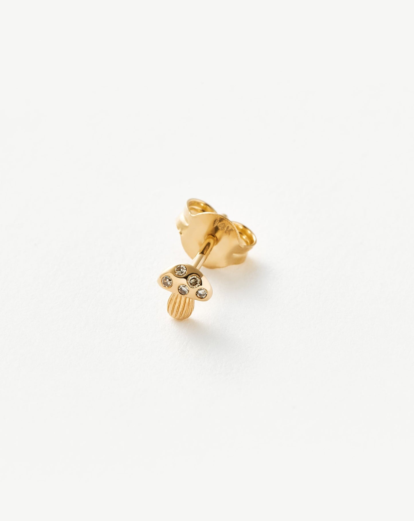 Diamond Mushroom Single Stud Earring in Fine Design